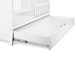 Łóżko MARSELL białe z szufladą i barierką ochronną 140x70